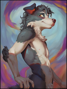 abstract_background anthro arm_tuft athletic athletic_anthro athletic_male biped black_border black_text blep blush border brown_nose chest_tuft claws closed_smile countershade_face countershade_fur countershade_neck countershade_torso countershading crotch_tuft elbow_tuft eyebrows eyelashes finger_claws fingerpads fingers floppy_ears folded_ears fur fur_tuft grey_body grey_ears grey_fur grey_hair grey_tail grey_tuft hair humanoid_hands iris light looking_back male male_anthro monotone_hair mouth_closed multicolored_body multicolored_face multicolored_fur navel neck_tuft nipples nude nude_anthro nude_male orange_inner_ear pawpads pink_nipples pink_tongue pupils red_blush short_hair side_view slim slim_anthro slim_male smile snout solo tail tasteful_nudity text tongue tongue_out tuft two_tone_body two_tone_fur whisker_spots whiskers white_arms white_body white_chest white_claws white_countershading white_eyebrows white_fur white_hands white_sclera white_snout white_tuft yellow_eyes kounalix border_collie canid canine canis collie domestic_dog herding_dog mammal pastoral_dog sheepdog 2026 artist_name dated english_description half-length_portrait hi_res lighting portrait shaded