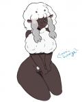 anthro anthrofied blush bottomless breasts butt clothed clothing embarrassed female fur genitals horizontal_pupils looking_at_viewer pokemorph pseudo_clothing pupils pussy simple_background solo thick_thighs wool_(fur) cosmicscourge nintendo pokemon bovid caprine generation_8_pokemon mammal pokemon_(species) wooloo 2019 4:5 absurd_res digital_media_(artwork) hi_res