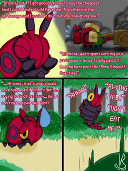 antennae_(anatomy) bodily_fluids cart cart_pull dialogue duo falling feral forest male mine orphan packmule plant saddle_bag scared startled sweat sweatdrop text tree working vanilla_road nintendo pokemon pokemon_mystery_dungeon spike_chunsoft ivy_(vanilla_road) sam_(vanilla_road) arthropod generation_5_pokemon insect pokemon_(species) reptile scalie snake snivy venipede comic english_text hi_res