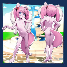 anthro blue_eyes butt eyebrows feet female fingers front_view genitals hair happy horn humanoid_feet loli looking_at_viewer navel nipples outside plantigrade rear_view solo tail teeth toes vulva young young_anthro young_female sicmop mythology equid equine mammal mythological_creature mythological_equine unicorn 1:1 2023 alpha_channel digital_media_(artwork) hi_res model_sheet