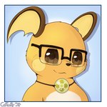 1:1 coffeefly eyewear generation_1_pokemon glasses hi_res icon light_face light_orb nintendo orange_face pokemon pokemon_(species) raichu smile solo