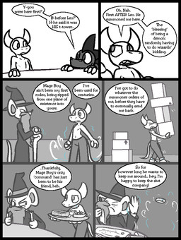 2_horns beard bottomwear claws clothed clothing collar cute_fangs dialogue dominant dominant_male eyebrows facial_hair fangs finger_claws flashback frown horn magic magic_user male master motion_lines nipples nude pants raised_eyebrow robe servant sharp_teeth staff submissive submissive_male teeth text topless ultilix european_mythology mythology emerald_(ultilix) to-be-named-later demon dragon mammal murid murine mythological_creature mythological_scalie rat rodent scalie western_dragon 2025 comic english_text greyscale monochrome multiple_scenes