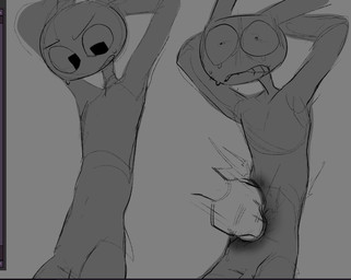 anthro barely_visible_genitalia barely_visible_penis bite biting_lip biting_own_lip bodily_fluids bruised bruised_belly constricted_pupils fist genitals hand_behind_head hitting_belly hurt_expression male masochism motion_lines pain pained_expression penis punch pupils self_bite small_pupils solo sweat sweatdrop tears karnthud glitch_productions the_amazing_digital_circus jax_(tadc) lagomorph leporid mammal rabbit