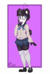 bottomwear clothed clothing female footwear furgonomics legwear shoes skirt socks solo tail tail_through_skirt redmoon83 ken_ashcorp kenny_(kenashcorp) bear giant_panda mammal absurd_res hi_res