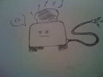 ambiguous_gender appliance bajingo bread burnt dialogue electric food kitchen_appliance machine not_furry smoke solo text toast toaster ren0 null0010 animate_inanimate dire_machine living_machine 4:3 english_text grandfathered_content sketch