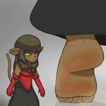 5_toes anthro bangs barefoot bodily_fluids bottomwear brown_body brown_fur clothing feet female foot_focus fur humanoid_feet long_skirt musk plantigrade skirt soles solo sweat sweaty_feet toes walking zalbox34 ankama dofus wakfu miranda_(wakfu) ecaflip felid mammal 1:1 2024