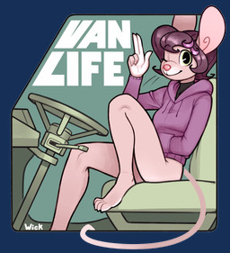 4_toes 5_fingers anthro barefoot biped black_hair border bottomless car clothed clothing countershade_hands countershading eyebrow_through_hair eyebrows feet female fingers fur gesture green_eyes grey_body grey_fur hair hand_in_pocket hoodie inside_car inside_vehicle long_hair long_tail looking_at_viewer multicolored_body multicolored_fur one_eye_closed outside_border pink_nose pockets purple_clothing purple_topwear sitting smile smiling_at_viewer solo tail text thin_tail toes topwear translucent translucent_hair two_tone_body two_tone_fur vehicle waving white_body white_fur wings wink wick_(artist) maisie_whisk mammal mouse murid murine rodent 2019 alpha_channel artist_name digital_media_(artwork) english_text