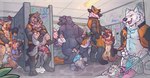 anal anal_orgasm anal_penetration animal_genitalia animal_penis anthro balls balls_on_face baseball_cap bathroom blush bodily_fluids canine_genitalia clothed clothing collar covering covering_mouth cum cum_drip cum_in_ass cum_in_mouth cum_inside cum_on_face cum_on_penis cum_pool dripping ejaculation equine_genitalia equine_penis excessive_cum excessive_genital_fluids fellatio frat_boy fraternity from_front_position genital_fluids genitals glory_hole graffiti group group_sex hands-free hat headgear headwear humanoid_genitalia humanoid_penis jacket kerchief kneeling knot leash leash_pull leashed_collar letterman_jacket lying male male/male missionary_position on_back on_front oral orgasm orgy partially_clothed paws penetration penile penis plant public public_restroom public_sex raised_tail sex sheath size_difference tail tail_grab tongue tongue_out topwear urinal vest x-ray_view baileyx dougie_(dougiepaws) kieren rocky_(baileyx) sasho canid canine canis domestic_dog felid fox german_shepherd herding_dog lagomorph leporid mammal maned_wolf pantherine pastoral_dog procyonid rabbit raccoon snow_leopard wolf absurd_res hi_res