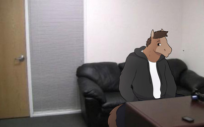 anthro biped blurred_background bottomwear brown_body brown_eyes brown_fur brown_hair camera casting_couch cellphone clothed clothing coffee_table electronics eyebrows fully_clothed fur furniture hair hoodie inside looking_aside male on_sofa pants phone photo_background shirt sitting smartphone sofa solo table topwear video_camera almy brick_heartstone equid equine horse mammal absurd_res digital_media_(artwork) hi_res meme photography_(artwork)