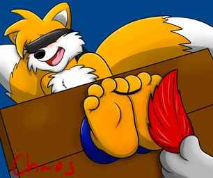2_tails 4_toes ankles_tied anthro barefoot biped black_nose blindfold blue_background blush bound cheek_tuft chest_tuft clothed clothing countershade_face countershading dipstick_tail disembodied_hand duo facial_tuft feathers feet feet_together foot_fetish foot_focus fur gloves handwear head_tuft laugh loose_feather male markings mostly_offscreen_character multi_tail multicolored_body multicolored_fur multicolored_tail open_mouth orange_body orange_fur orange_tail plantigrade pointy_ears prick_ears red_body red_feathers restraints shadow simple_background soles solo_focus stocks tail tail_markings text tickle_fetish tickle_torture tickling tickling_feet toe_restraints toes toes_tied tongue topless tuft two_tone_body two_tone_fur white_body white_clothing white_fur white_gloves white_handwear white_inner_ear white_tail yellow_body yellow_fur yellow_tail chaos99 sega sonic_the_hedgehog_(series) miles_prower canid canine fox mammal 2015 digital_media_(artwork) english_text hi_res signature watermark