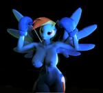 anthro anthrofied areola big_breasts blue_body blue_feathers boxing_gloves boxing_gloves_only breasts clothing erect_nipples feathered_wings feathers female handwear handwear_only mostly_nude navel nipples solo wings isisazza friendship_is_magic hasbro my_little_pony mythology rainbow_dash_(mlp) equid equine mammal mythological_creature mythological_equine pegasus 2015 3d_(artwork) digital_media_(artwork)