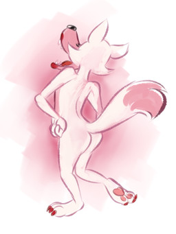 ambiguous_gender anthro butt fur hand_on_hip mooning pawpads solo taunting technically_nude toony white_body white_fur stinkek five_nights_at_freddy's five_nights_at_freddy's_2 scottgames mangle_(fnaf) canid canine fox mammal robot_anthro hi_res