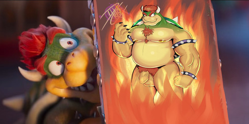 anthro balls belly body_hair chest_hair claws fire flaccid foreskin genitals horn humanoid_genitalia humanoid_penis male musclegut muscular muscular_male nipples overweight penis pubes shield smile solo spikes standing unretracted_foreskin dillcresta bowser_showing_his_painting illumination_entertainment mario_bros mythology nintendo the_super_mario_galaxy_movie bowser dragon dragon_koopa mythological_creature mythological_scalie scalie absurd_res hi_res