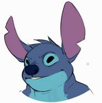 black_eyes blue_body blue_fur blue_nose fur head_tuft male notched_ear simple_background smile solo tuft white_background silentknightowl disney lilo_and_stitch stitch_(lilo_and_stitch) alien experiment_(lilo_and_stitch) 2021 colored_sketch headshot_portrait portrait sketch