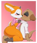 anthro anthro_kissing_male anthro_on_anthro big_butt blush boots bottomless breasts butt clothed clothing duo female footwear huge_butt kissing male male/female shirt shoes short_stack side_view thick_thighs topwear undone_shirt mehdrawings aggretsuko sanrio chief_komiya tsunoda_(aggretsuko) antelope bovid gazelle herpestid mammal meerkat thomson's_gazelle true_antelope absurd_res hi_res