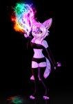 anthro clothing female fire mystical_fire navel orange_eyes solo tail rukifox canid canine fennec_fox fox mammal true_fox hi_res