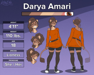 anthro biped bottomwear breasts butt clothed clothed_anthro clothed_female clothing countershade_torso countershading female fingers footwear front_view fully_clothed fully_clothed_anthro fully_clothed_female fur hair looking_at_viewer rear_view shoes simple_background smile solo standing tail teeth text tongue topwear kittydee felid lion mammal pantherine 2026 5:4 digital_drawing_(artwork) digital_media_(artwork) english_text