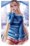 5_fingers blonde_hair blue_clothing blue_eyes blue_sweater blue_topwear clothed clothing eyebrows female fingers front_view hair humanoid_pointy_ears light_body light_skin long_hair looking_at_viewer not_furry panties panties_down pantsless pantsless_female pantsless_humanoid partially_clothed pointy_ears red_clothing red_panties red_underwear smile smiling_at_viewer solo sweater topwear underwear underwear_down olchas nintendo the_legend_of_zelda princess_zelda humanoid hylian 2:3 portrait three-quarter_portrait