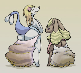 big_butt blonde_hair bottomwear butt clothed clothing duo excessive_feces feces female hair hyper hyper_feces hyper_soiling panties pink_clothing pink_panties pink_underwear scatplay skirt soiling soiling_underwear tail tail_under_skirt underwear white_clothing white_panties white_underwear jubb nintendo pokemon generation_4_pokemon generation_7_pokemon lopunny pokemon_(species) primarina shiny_pokemon 2019 signature
