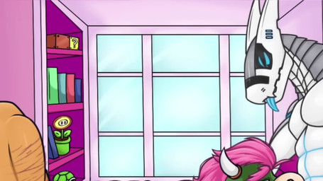 4_fingers 5_fingers abs andromorph andromorph/male andromorph_penetrated antennae_(anatomy) anthro anthro_on_anthro anthro_penetrated anthro_penetrating anthro_penetrating_anthro arm_hair armband athletic balls balls_deep beard bed bedroom belly big_belly big_nipples blep blue_mane blue_markings blue_nipples blue_penis blue_spots blue_tongue bodily_fluids body_hair book bracelet breathing breathing_noises butt chest_hair chest_tuft claws clitoris closet collar countershading cum cum_from_mouth cum_from_vagina cum_in_mouth cum_in_vagina cum_inflation cum_inside cum_on_abs cum_on_bed cum_on_belly cum_on_body cum_on_sheets cute_fangs deep_penetration detailed_background dominant dominant_male erection eyes_closed facial_hair facial_piercing fangs fellatio finger_claws fingers fist forked_tongue furniture genital_fluids genitals glans grey_body grey_penis grinding group hair hand_on_hip heart_(marking) heart_symbol horn horn_jewelry horn_ring humanoid_genitalia humanoid_penis inflation inside internal internal_vaginal intersex intersex/male intersex_penetrated jewelry kneeling larger_penetrated leg_grab leg_hair looking_at_another looking_at_partner looking_down looking_down_at_partner looking_pleasured looking_up looking_up_at_partner lying machine male male_penetrating male_penetrating_andromorph male_penetrating_intersex mane manly markings moan multicolored_body musclegut muscular muscular_andromorph muscular_intersex muscular_male mustache nipples nose_piercing nude nude_andromorph nude_male on_back on_bed one_leg_up oral orgasm orgasm_face overweight overweight_andromorph overweight_intersex penetration penile penile_penetration penis penis_in_mouth penis_in_vagina piercing pink_beard pink_facial_hair pink_hair pink_markings pink_mustache plantigrade plap_(sound) pubes pupils pussyjob raised_leg ring_(jewelry) septum_piercing sex sharp_teeth shelf size_difference slit_pupils small_dom_big_sub small_top_big_bottom snaggle_tooth spiked_armband spiked_bracelet spiked_collar spiked_tail spikes spikes_(anatomy) spitroast spots standing submissive submissive_andromorph submissive_intersex tail tan_body tan_countershading tan_nipples teeth thrusting toe_claws tongue tongue_out trio tuft vaginal vaginal_penetration white_body white_countershading window yellow_body sarcasticmane sound_warning mario_bros microsoft nintendo the_elder_scrolls blossom_(secretkaal) kaal_(secretkaal) komuros argonian koopa robot robot_anthro scalie synth_(vader-san) 2d_animation animated colored hi_res long_playtime motion_tweening sound