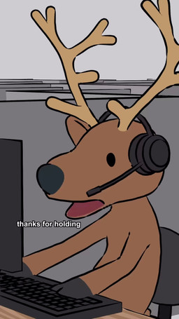 2_fingers anthro antlers blue_eyes brown_body candy candy_cane computer_monitor computer_mouse cubicle dessert digitigrade electronics fingers food hand_on_face hand_on_own_face headgear headphones headset headset_microphone holidays hooved_fingers hooved_toes hooves horn inside internet keyboard lamp lantern magic male male_anthro monitor mountain north_pole plant snow spinning tree white_body winter natural_habitok christmas natural_habitat_shorts batrick_(natural_habitok) rudolph_the_red-nosed_reindeer deer mammal new_world_deer reindeer 2025 2d_animation 3d_(artwork) 3d_animation 9:16 animated digital_media_(artwork) flat_colors hi_res long_playtime sound voice_acted webm