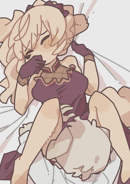 anthro bed bed_sheet bedding bedroom big_breasts bird's-eye_view blush blush_lines breasts clothed clothing covering covering_mouth cunnilingus dress duo faceless_character faceless_male female female_focus female_on_bottom furniture gloves grabbing_sheets handwear head_in_crotch high-angle_view looking_pleasured lying_and_blow_position male male_on_top on_bottom on_top oral ribbons sex spread_legs spreading vaginal yagi_the_goat bird_dog canid canine canis domestic_dog hunting_dog labrador mammal retriever digital_drawing_(artwork) digital_media_(artwork) hi_res