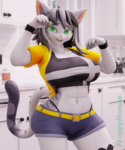 abs anthro clothed clothing female green_eyes paw_pose pose solo white_body floppyhuman valorlynz_(modeler) mica_(zyndet_fierfly) domestic_cat felid feline felis mammal 3d_(artwork) absurd_res digital_media_(artwork) hi_res