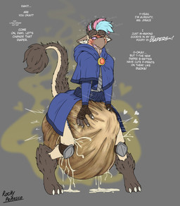 anthro aroused bodily_fluids brainwashing clothed clothing cum cum_in_diaper dialogue diaper drooling ejaculation fart fart_fetish feces floppy_ears fur genital_fluids hair hyper hypnosis hypnosis_fetish knee_guards laxative leaking_cum male mind_control robe saliva scatplay soiled_diaper soiling solo standing tail text thoughts unclean_diaper used_diaper wearing_diaper poofbuttrocky mythology daki_(poofbuttrocky) dragon furred_dragon furred_scalie mythological_creature mythological_scalie scalie absurd_res english_text hi_res