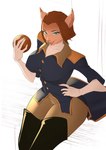 anthro breasts brown_hair clothed clothing female footwear fur green_eyes hair looking_at_viewer simple_background smile solo zanzagen disney treasure_planet captain_amelia absurd_res digital_media_(artwork) hi_res