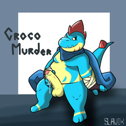 anthro male male/male murderdroid_(artist) nintendo pokemon croconaw_(murderdroid) fan_character pokemon_(species) 1:1 hi_res