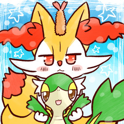 :3 ambiguous_anthro ambiguous_gender anthro biped blush closed_smile dipstick_tail duo food food_on_head front_view looking_at_viewer markings mouth_closed object_on_head open_:3 open_mouth open_smile shrimp_(food) simple_background smile standing tail tail_markings annyui0611 nintendo pokemon braixen canid generation_5_pokemon generation_6_pokemon mammal pokemon_(species) snivy 1:1 2022 digital_drawing_(artwork) digital_media_(artwork) hi_res japanese_description translated_description