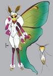 antennae_(anatomy) anthro breasts female fur_collar fuzzy multi_limb small_breasts solo white_body wings cupic arthropod insect lepidopteran luna_moth moth saturniid hi_res