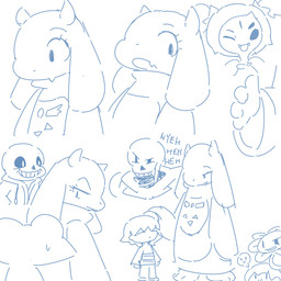 bodily_fluids bone duo plant simple_background skeleton tears text crepix undertale undertale_(series) flowey_the_flower frisk_(undertale) muffet papyrus_(undertale) sans_(undertale) toriel amphibian animal_humanoid animated_skeleton arachnid arachnid_humanoid arthropod arthropod_humanoid boss_monster_(undertale) bovid caprine elemental_creature flora_fauna frog human humanoid mammal spider spider_humanoid undead 1:1 2015 blue_and_white monochrome