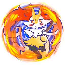 ambiguous_anthro ambiguous_gender anthro biped blush blush_stickers circle closed_smile digitigrade dipstick_tail elemental_manipulation fire fire_manipulation front_view looking_at_viewer markings mouth_closed object_in_tail simple_background smile snout solo stick stick_in_tail tail tail_markings annyui0611 nintendo pokemon braixen canid generation_6_pokemon mammal pokemon_(species) 1:1 2024 digital_drawing_(artwork) digital_media_(artwork) full-length_portrait hi_res japanese_description portrait translated_description
