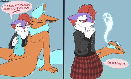 alternate_color anthro black_body black_fur blue_body blue_fur blue_hair blue_penis bodily_fluids chest_tuft cum cum_on_hand duo female fur genital_fluids genitals hair handjob inner_ear_fluff licking_cum male male/female orange_body orange_fur penile penis purple_body purple_ears purple_fur purple_tail red_body red_eyes red_fur red_hair red_tail sex tail text tuft white_arms white_body white_fur queenrupti nintendo pokemon chloe_sparks_(ashe_infinity) erin_cotton_(ashe_infinity) braixen eeveelution flareon generation_1_pokemon generation_6_pokemon pokemon_(species) shiny_pokemon english_text hi_res