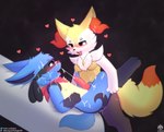 absurd_res anthro blush bodily_fluids braixen breasts cum cum_inside cum_on_body cum_on_face cumshot duo ejaculation generation_4_pokemon generation_6_pokemon genital_fluids genitals gynomorph gynomorph/male gynomorph_penetrating gynomorph_penetrating_male hi_res intersex intersex/male intersex_penetrating intersex_penetrating_male jewelry knot lucario male male_penetrated necklace nintendo penetration penis pokemon pokemon_(species) scarf senz sex tail thrusting tongue tongue_out