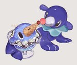 ambiguous_gender black_eyes blue_body dessert feral food ice_cream markings simple_background smile solo sprinkles tail waffle_cone whisker_markings oisisabatugun nintendo pokemon generation_7_pokemon pokemon_(species) popplio 2025 hi_res signature
