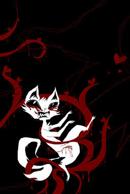 ambiguous_gender blood bodily_fluids feral fur open_mouth sharp_teeth solo teeth white_body white_fur wounded naircat domestic_cat felid feline felis mammal 2015 aliasing black_and_white_and_red digital_media_(artwork)