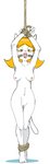 anthro areola arms_above_head arms_tied blonde_hair bound breasts eyelashes female fur gag gagged genitals glistening glistening_hair hair legs_tied looking_at_viewer medium_breasts nipples nude pink_areola pussy raised_arms rope shadow simple_background solo white_background white_body white_fur yellow_sclera dbaru slylock_fox_and_comics_for_kids cassandra_cat domestic_cat felid feline felis mammal 2022 colored_sketch hi_res sketch