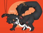 absurd_res anal anthro bdsm bdsm_gear bedroom_eyes belly belly_inflation belly_riding big_tail binder_(restraint) black_body black_fur black_scales black_skin bodily_fluids bound canid canine canis claws cum cum_drip cum_in_ass cum_in_mouth cum_inflation cum_inside cum_on_penis cumshot deep_kiss domestic_dog dragon dreamworks dripping duo ejaculation european_mythology extreme_french_kiss eye_contact eyelids feral french_kissing fur genital_fluids genitals glistening glistening_body glistening_eyes harness hi_res how_to_train_your_dragon husky inflation kissing knot leaking_precum licking looking_at_another looking_down looking_pleasured male male/male mammal markings mythological_creature mythological_scalie mythology narrowed_eyes neck_bulge night_fury nordic_sled_dog nude onomatopoeia open_mouth oral orange_background penis precum precum_drip raised_arm raised_tail restraints saddle scales scalie seductive simple_background size_difference smile sound_effects spitz spots spotted_markings spread_legs spreading spyromancer straps tail text tongue tongue_in_mouth tongue_in_throat tongue_out toothless western_dragon white_body white_fur zaidra