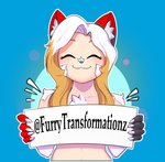 advertisement anthro chest_tuft claws ears_up female paws smile solo transformation tuft lucasguima wuffkitty folfitty human mammal hi_res