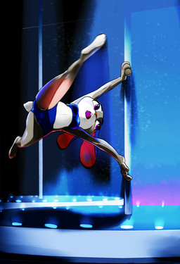 abstract_background anthro breasts camel_toe countershade_torso countershading dancing female fur grey_body grey_fur midriff multicolored_body multicolored_fur navel open_mouth pink_nose pole pole_dancing purple_eyes scut_tail short_tail small_breasts spread_legs spreading strip_club stripper stripper_pole tail two_tone_body two_tone_fur zigrock001 disney zootopia judy_hopps lagomorph leporid mammal rabbit hi_res