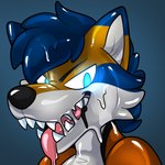 anthro evil_face evil_grin goo_transformation male pool_toy smile solo transformation transformation_sequence rindeadsong kooper_(koopershiba) canid canine mammal 1:1