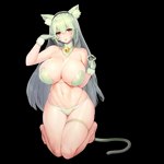 accessory animal_ear_fluff animal_ears areola areola_slip barefoot bell big_areola big_breasts black_headband blush bra breasts cat_tail clothing collarbone covered_nipples fake_ears feet female fur-trimmed_gloves fur_collar fur_trim g-string game_cg gloves green_bra green_clothing green_gloves green_hair green_handwear green_panties green_underwear groin hair hair_between_eyes handwear headband huge_breasts jingle_bell kneeling linea_alba long_hair looking_at_viewer micro_panties navel neck_bell official_alternate_costume open_mouth panties panties_under_panties paw_pose pose red_eyes seiza shirt_collar simple_background sitting skindentation solo strapless_bra strapless_clothing strapless_underwear tachi-e thick_thighs thigh_gap thigh_strap thong transparent_background underwear snowball22 last_origin banshee_(last_origin) animal_humanoid cat_humanoid felid felid_humanoid feline feline_humanoid humanoid mammal mammal_humanoid 1:1 alpha_channel full-length_portrait hi_res official_art portrait