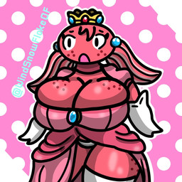 accessory anthro big_breasts breasts clothing cosplay crown female freckled_breasts freckled_face freckled_legs freckled_thighs freckles gloves handwear headgear leyla_(windsnowflakeof) pink_body solo windsnowflakeof mario_bros nintendo princess_peach aquatic cephalopod coleoid cuttlefish decapodiform mollusk octopodiform octopus 1:1 hi_res
