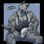 1:1 2024 amon-sydonai anthro areola balls barazoku beckoning biceps big_balls big_bulge big_muscles big_penis black_border blue_background bodily_fluids body_hair border bottomwear bulge canid canine canis chest_hair claws clothing creepy creepy_face creepy_smile creepypasta deltoids demon denim denim_bottomwear denim_clothing detailed_bulge domestic_dog erection erection_under_clothing fur genital_fluids genital_outline genitals gesture hi_res huge_balls huge_bulge huge_muscles huge_penis humanoid_genitalia humanoid_penis husky inviting jeans looking_at_viewer male mammal muscular muscular_anthro muscular_male nipples nordic_sled_dog pants patreon pecs penis penis_outline precum precum_through_clothing precum_through_underwear shirt signature simple_background sitting smile smile.dog solo spitz talking_to_viewer tank_top tenting text thick_thighs topwear torn_bottomwear torn_clothing torn_jeans torn_pants tuft underwear unzipped url vein wet wet_clothing zipper