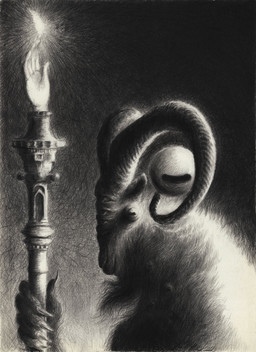 5_fingers claws fingers fur horn male solo staff allonnos elden_ring elden_ring_nightreign fromsoftware libra_creature_of_night bovid caprine goat mammal absurd_res hi_res monochrome portrait