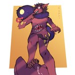 anthro belly_mouth bodily_fluids claws cosmic_fur crotch_tentacles cum duo feet foot_fetish foot_play footjob fur genital_fluids genitals hand_mouth hindpaw living_tail long_tongue male male/male multi_eye open_mouth paws penis purple_body purple_fur sex strangling tail tail_mouth teeth tentacles tongue tongue_out toothed_abdomen toothed_hand toothed_stomach unusual_anatomy unusual_tail unusual_teeth_placement yellow_eyes kapri ammut_(vaughan) vaughan_vic felid feline mammal monster 1:1 absurd_res hi_res