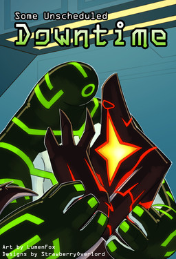 1_eye 4_fingers ambiguous_gender black_body blue_background circuit_markings countershading detailed_background duo eye_contact fingers glistening glistening_body green_markings holding_partner light looking_at_another male markings metallic_body not_furry red_markings silver_countershading simple_background size_difference star_(marking) tail text white_body white_countershading lumen_fox ben_10 cartoon_network aether_(strawberryoverlord) fan_character malware_(ben_10) alien galvanic_mechamorph goo_creature comic cover cover_art cover_page english_text hi_res lighting shaded