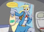 aircraft airplane amber_eyes anthro anthrofied bag bottomwear clothed clothing derp_eyes female flight_attendant furgonomics inside_airplane open_door skirt solo tail tail_through_skirt vehicle wings frist44 friendship_is_magic hasbro my_little_pony mythology derpy_hooves_(mlp) equid equine mammal mythological_creature mythological_equine pegasus 2020 4:3 hi_res